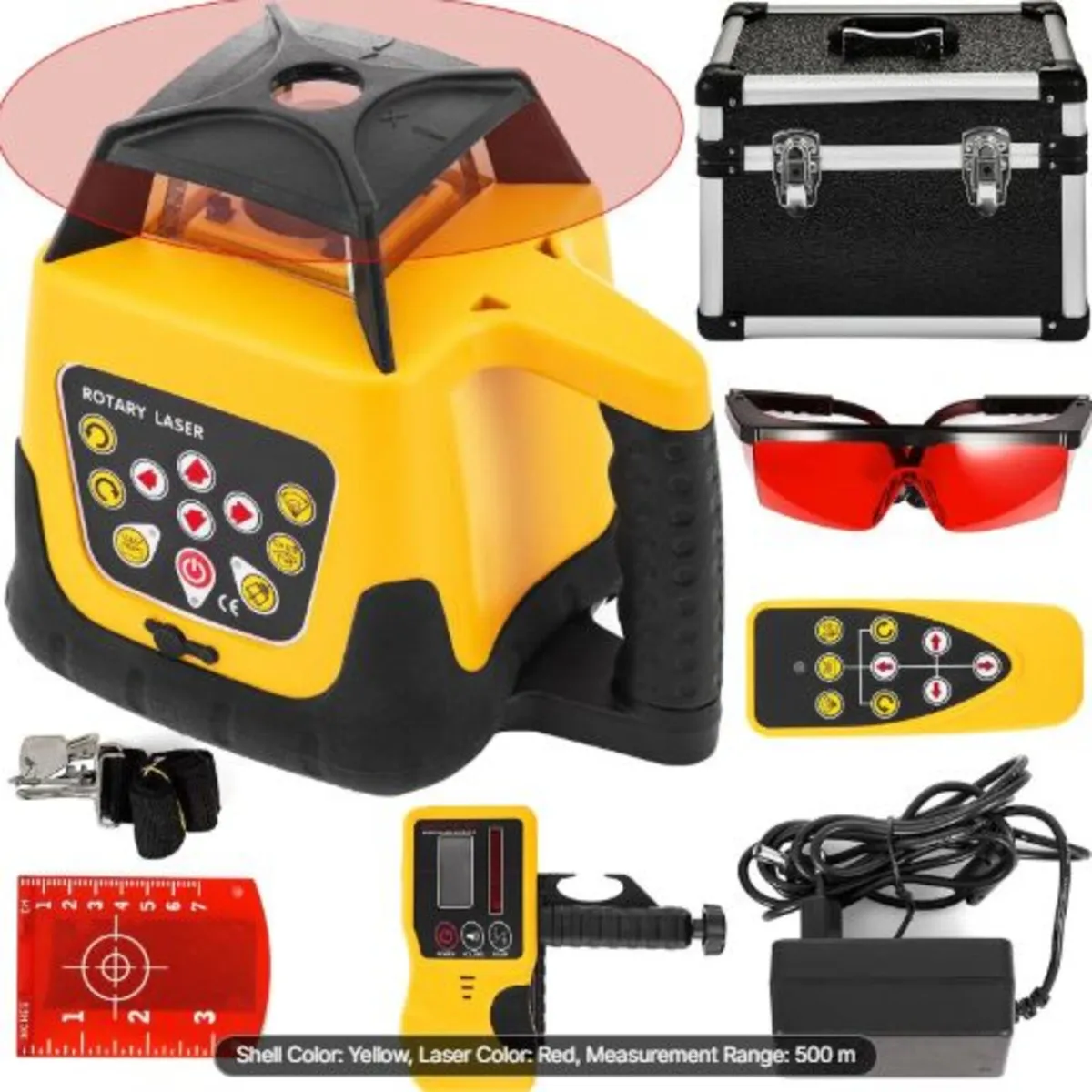 Rotary Laser Level Kit Red Beam Digital Self-Level - Image 1