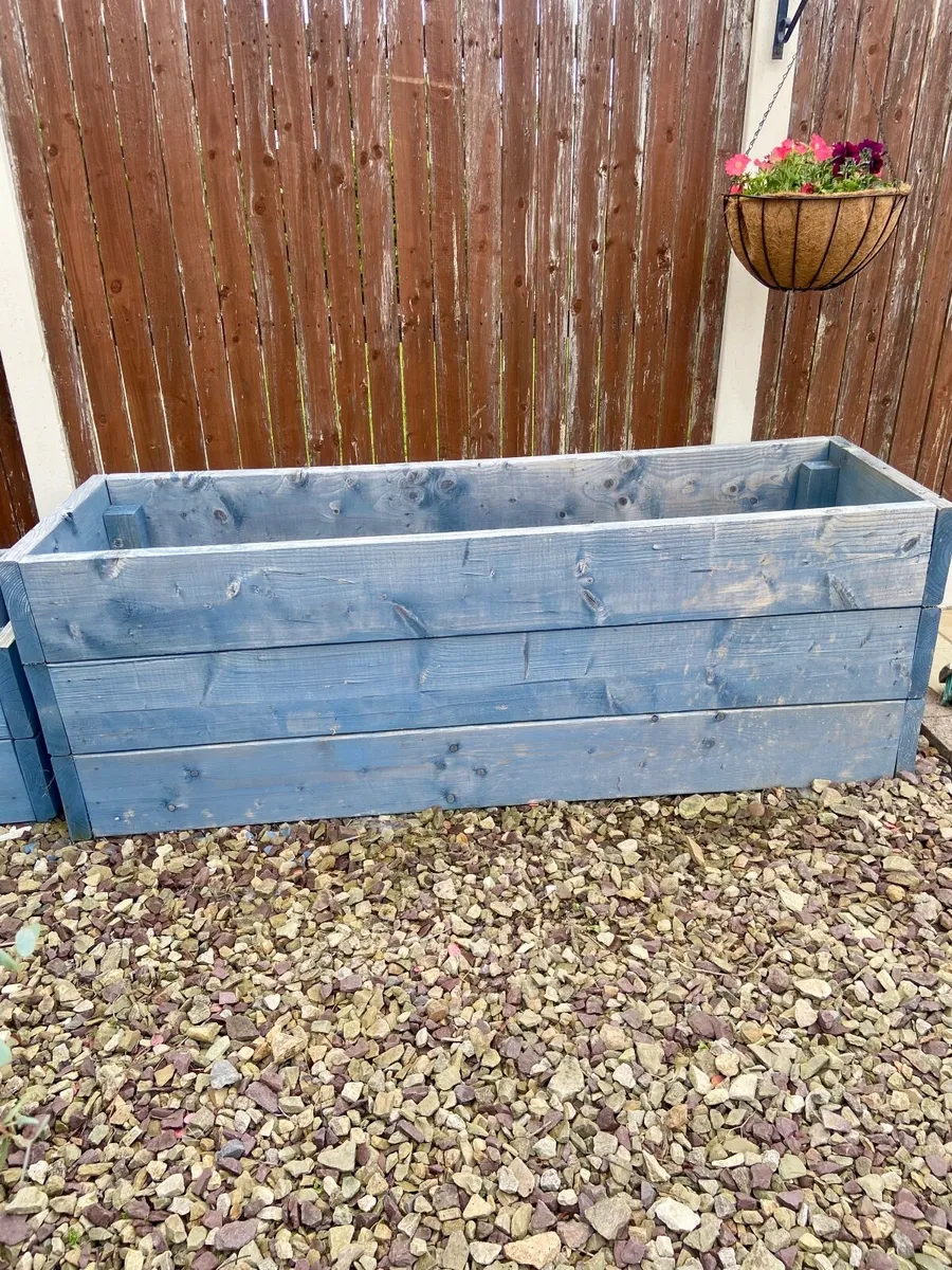 Large Handmade Wooden Raised Planter Box - Image 1