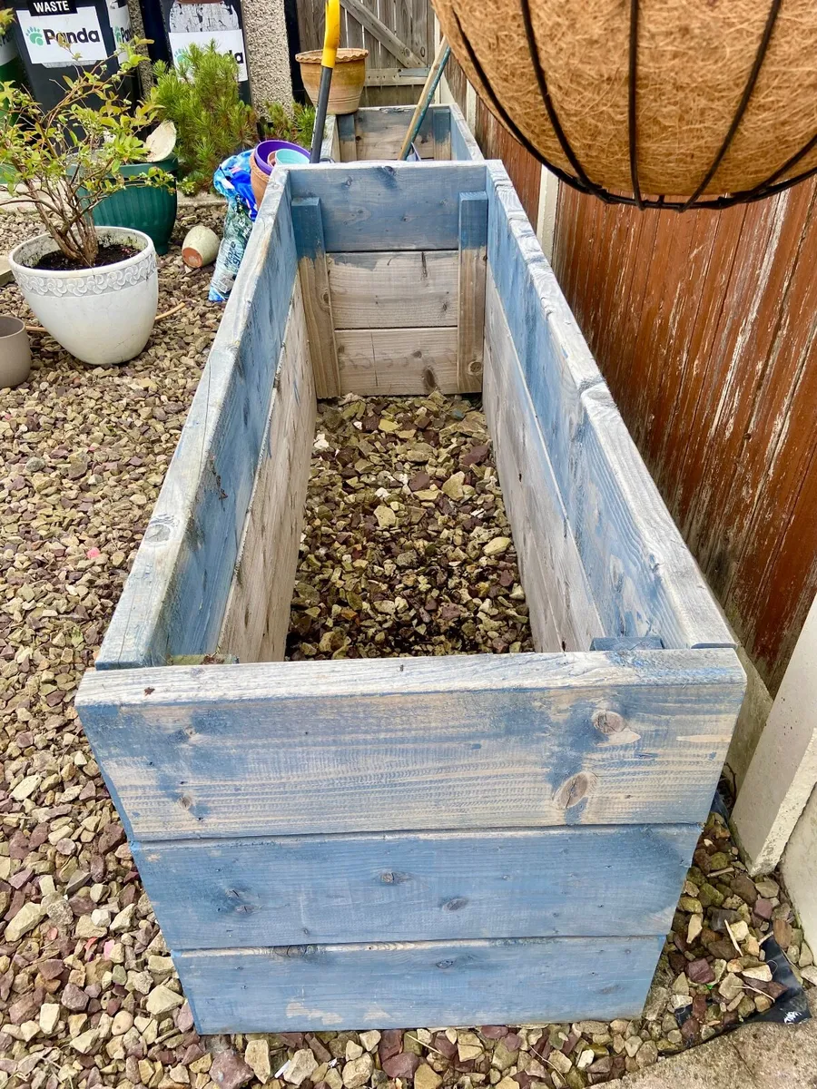 Large Handmade Wooden Raised Planter Box - Image 2
