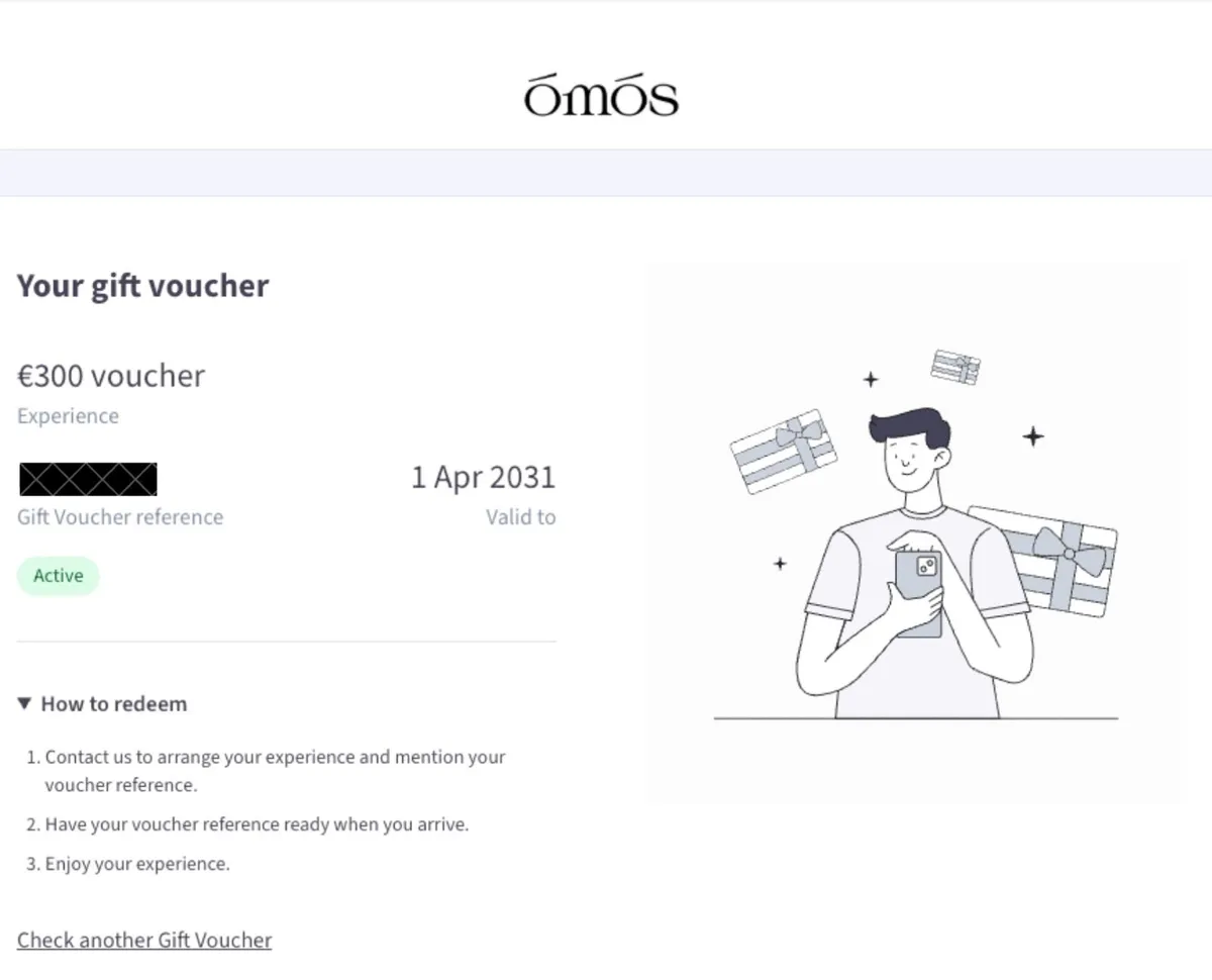 €300 Ómós Restaurant Voucher — €230 - Image 2