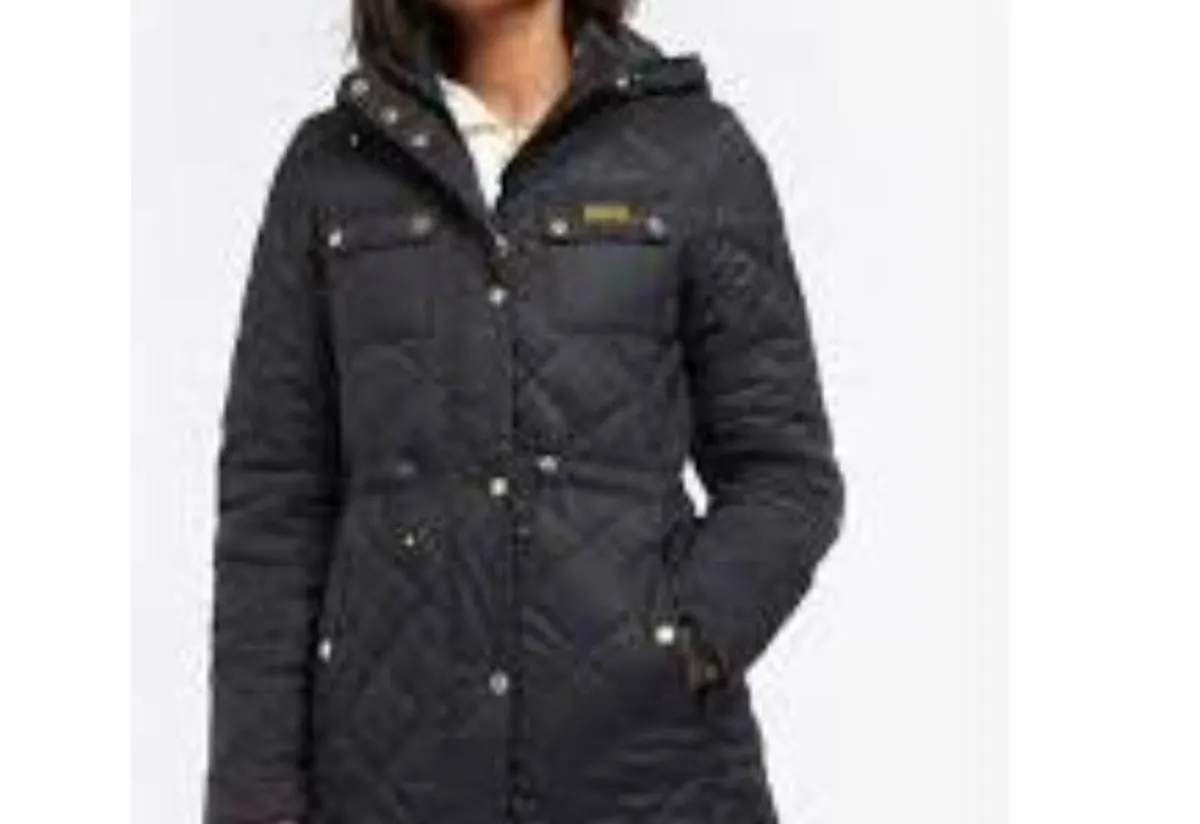 Barbour blavk quilted coat - Image 1