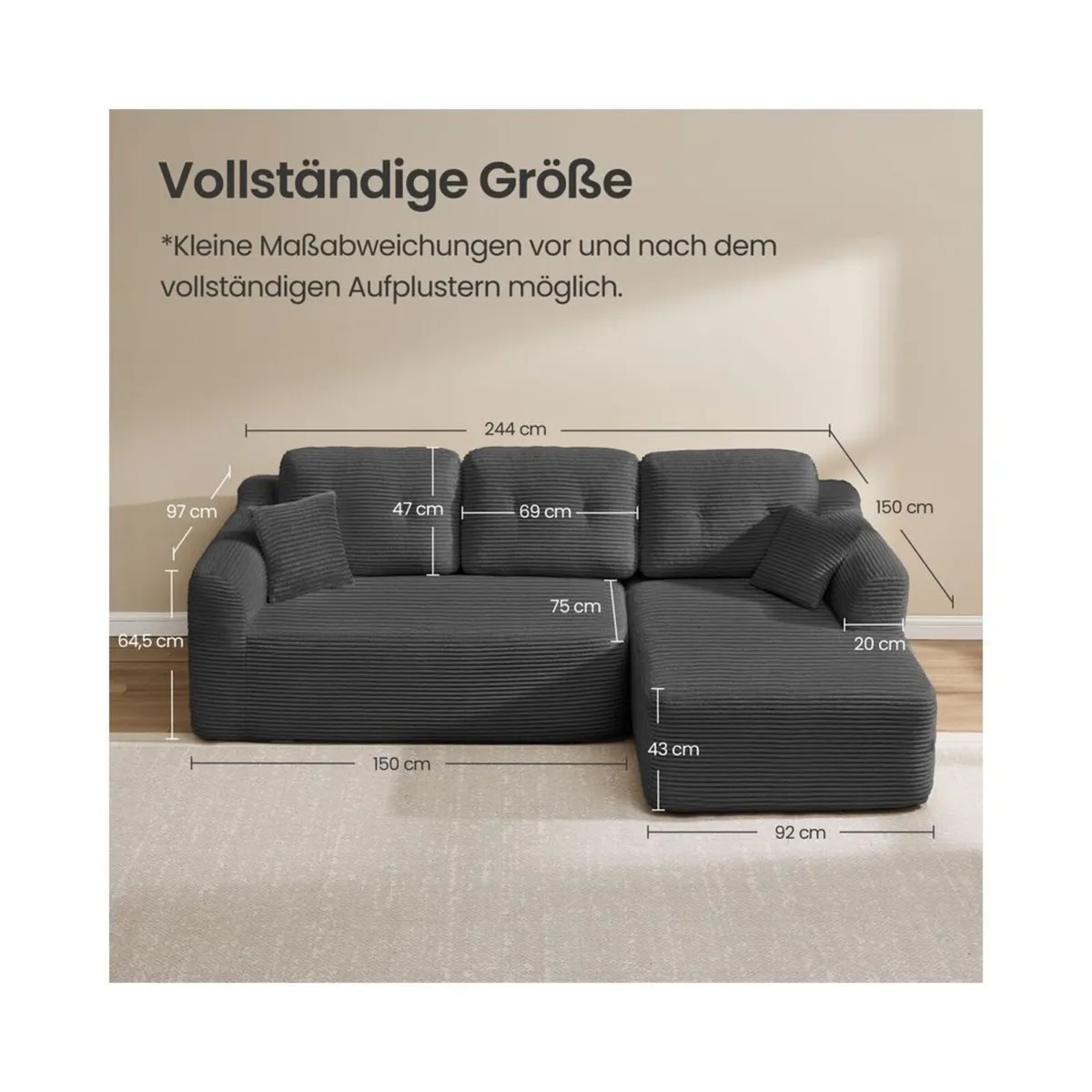 Premium Modular Corner Sofa with Chaise Longue Sla - Image 3