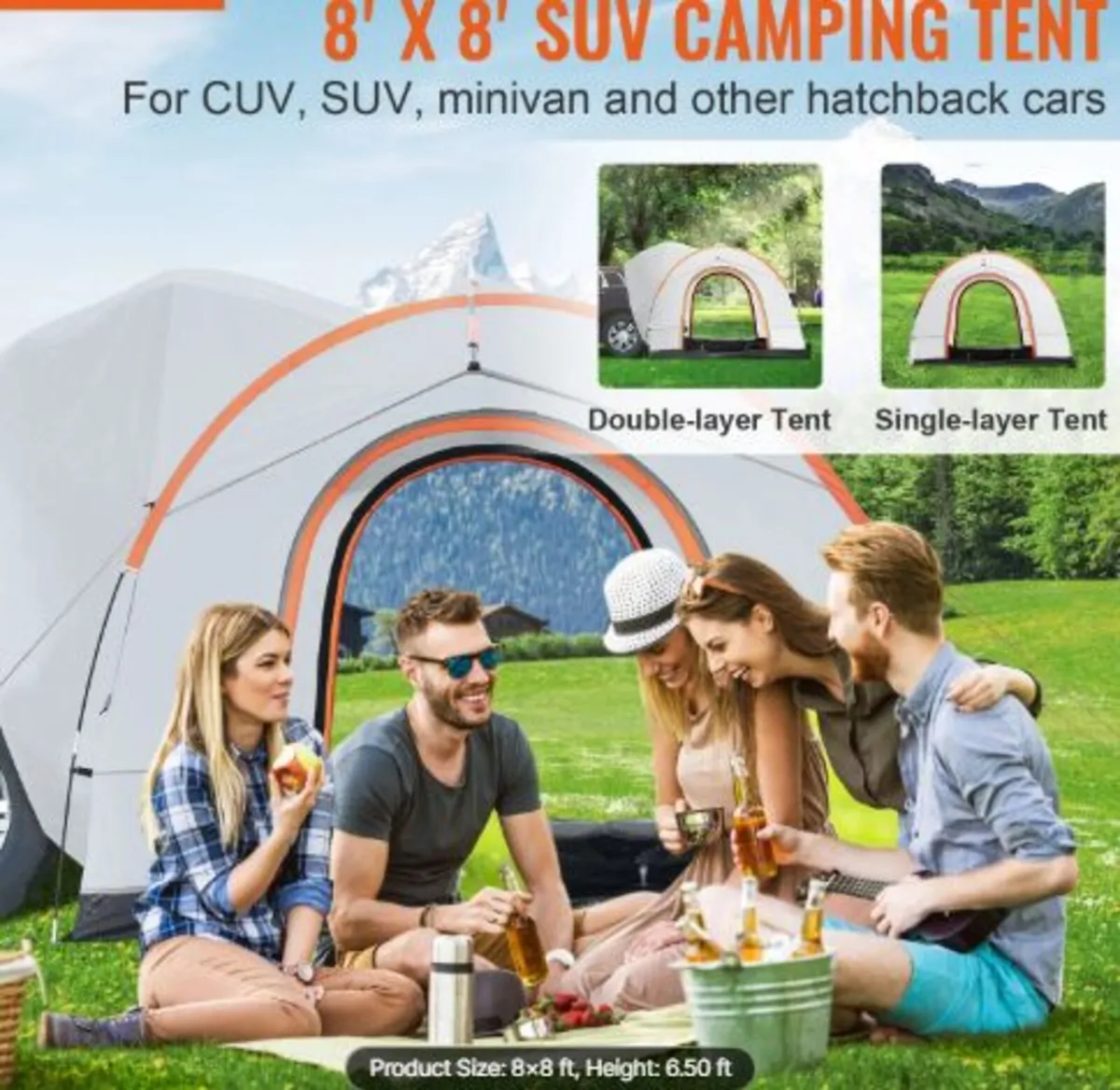 SUV Camping Tent, 8'-8' SUV Tent Attachment - Image 2