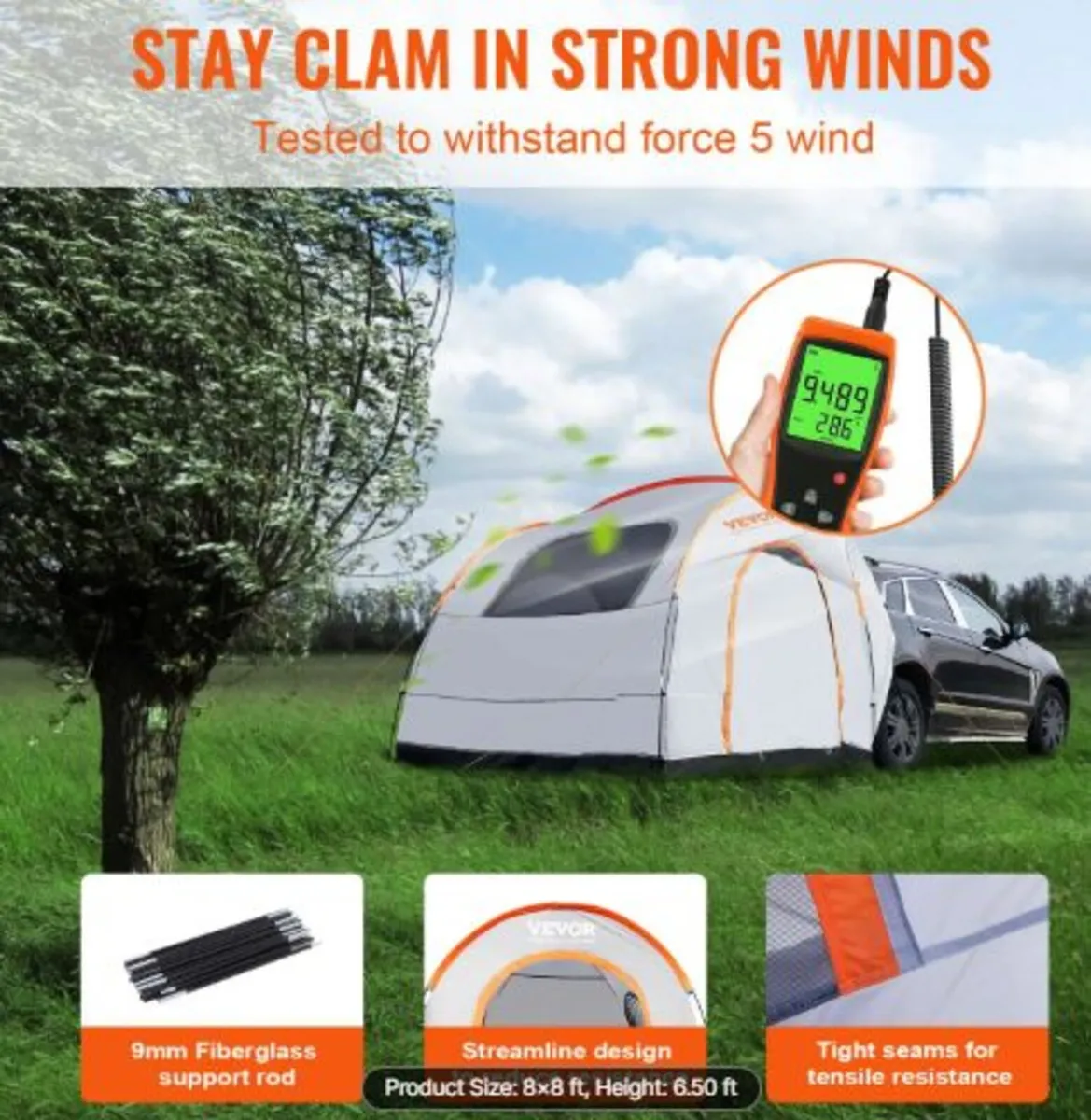 SUV Camping Tent, 8'-8' SUV Tent Attachment - Image 3