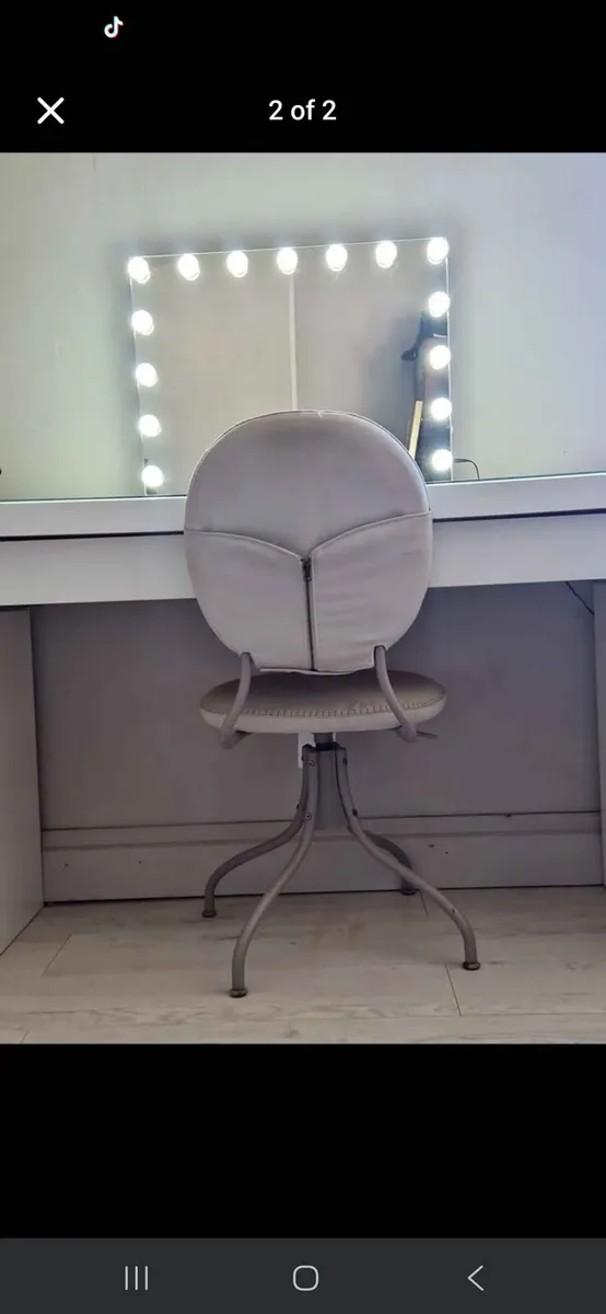Ikea malm dressing table with chair and mirror - Image 1