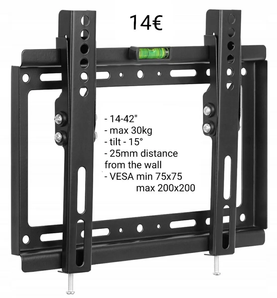 Tv Wall Mount Bracket Flat Tilt 14" - 42" - Image 1