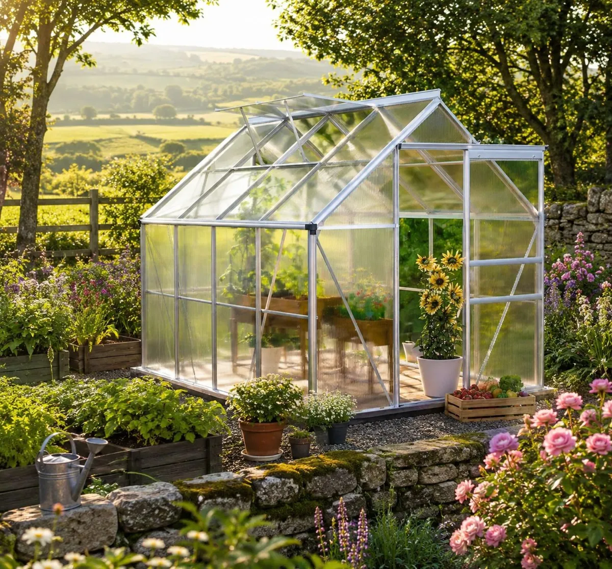 Large 8.2ft x 6.2ft Walk-In Aluminium Greenhouse - Image 2
