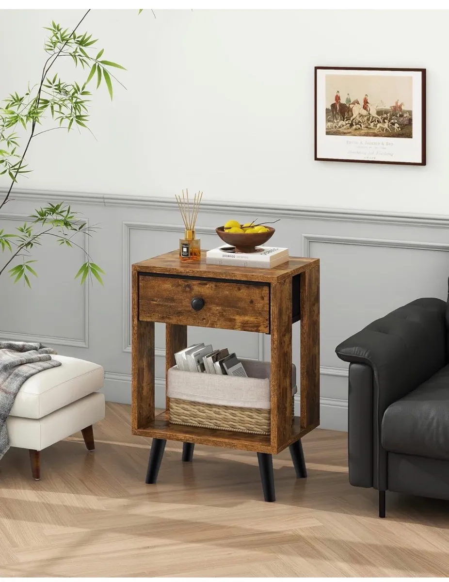 Set of 2 Side Tables, Bedside Table, Sofa End Tabl - Image 3