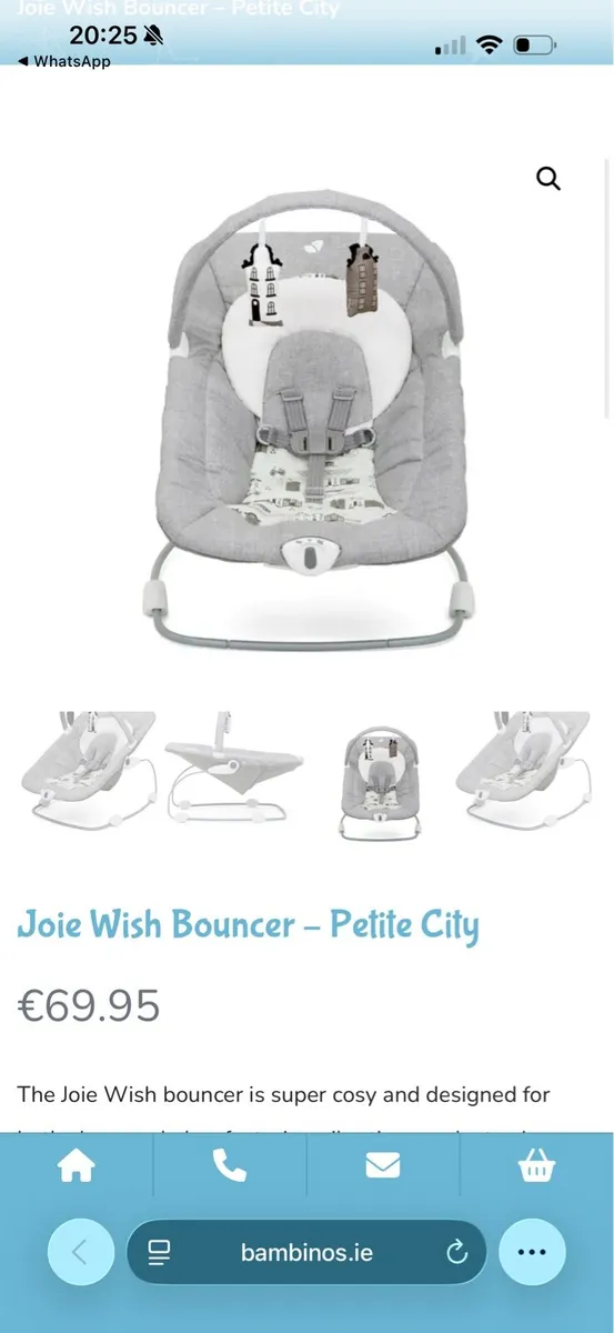 Joie Wish Baby Bouncer - Petite City Design - Image 3