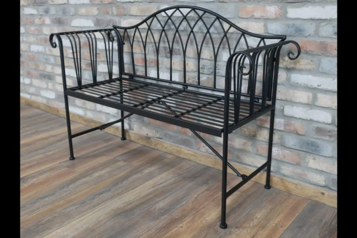 Black Bench – Curved Ends – D9410 - Image 2