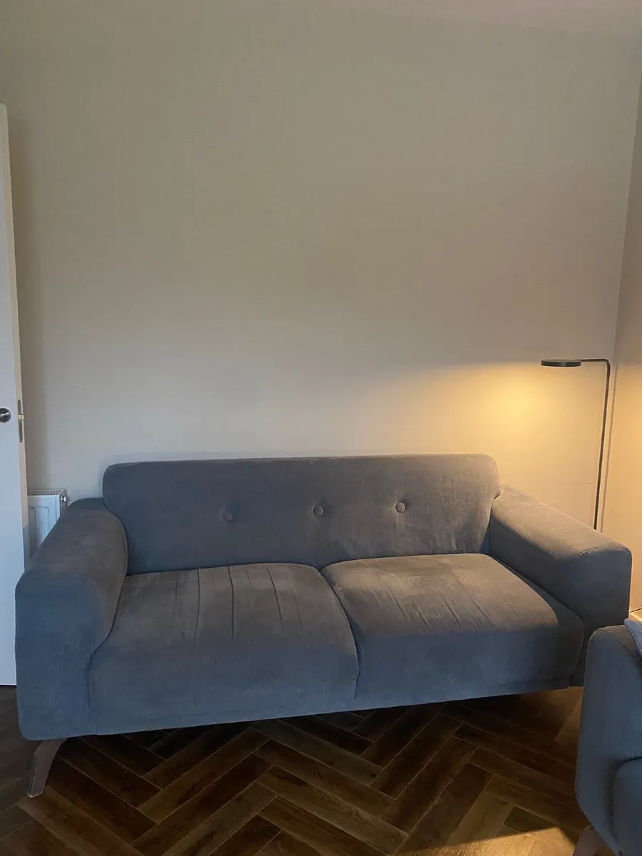 Pair of Contemporary Grey Velvet 2-Seater Sofas - Image 4