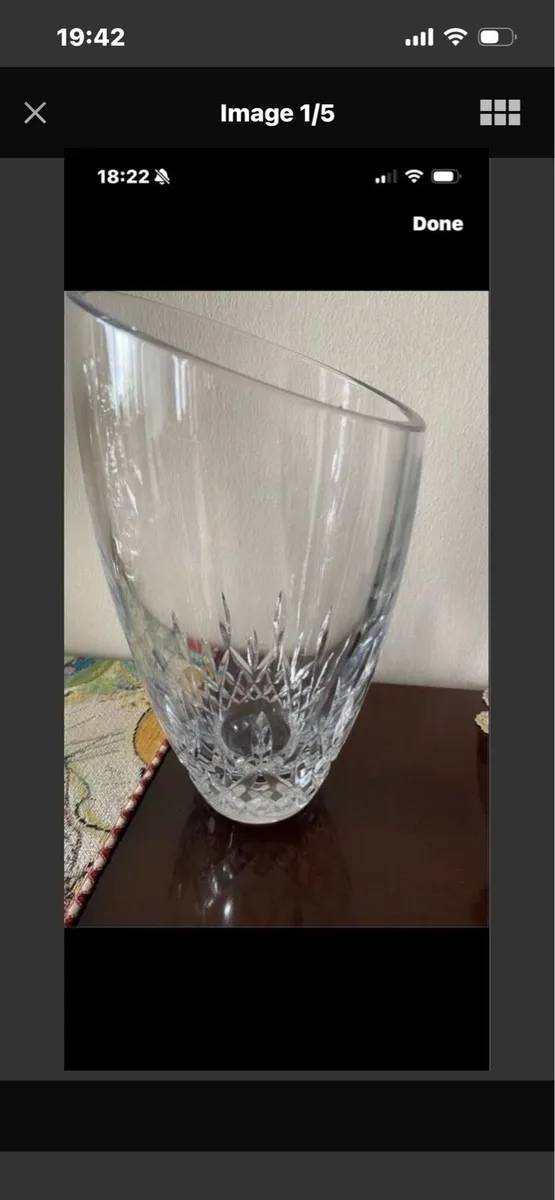 Waterford Crystal Lismore Essence Angular Vase - Image 1