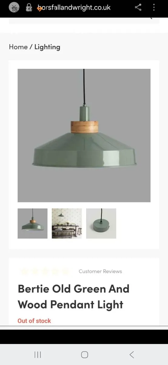 Set of 3 Sage Green & Oak Pendant Kitchen Lights - Image 2
