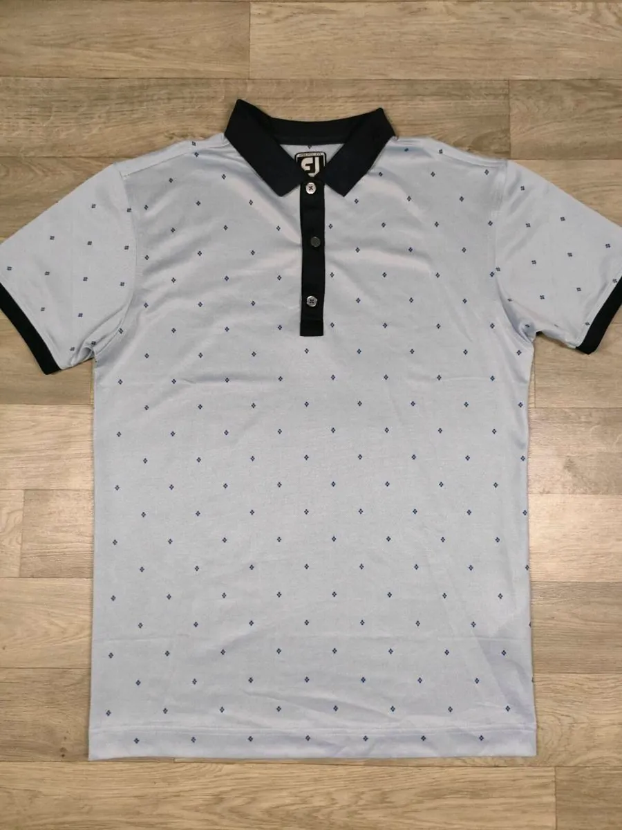 FootJoy FJ Patterned Golf Polo Shirt Mens Medium - Image 2