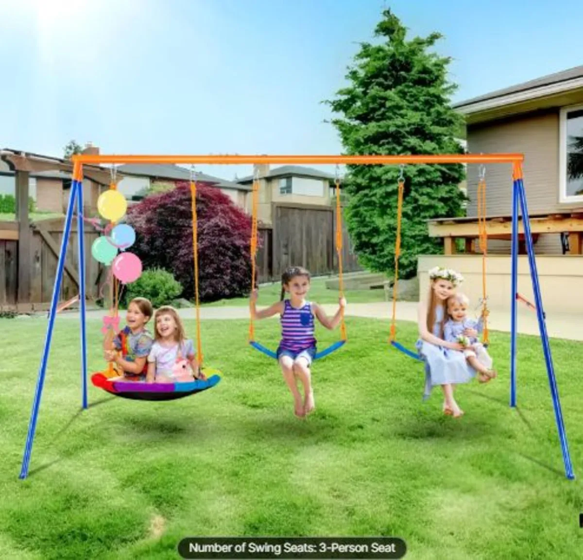 Swing Sets for Backyard,600lbs Load Capacity Swing - Image 1