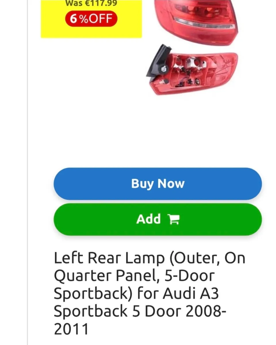 Audi left rear lamp - Image 1