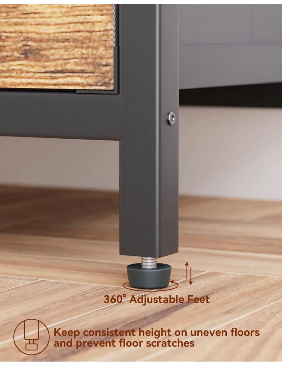 2 Bedside Table, Bedroom Bedside Cabinet with 2 Fa - Image 4