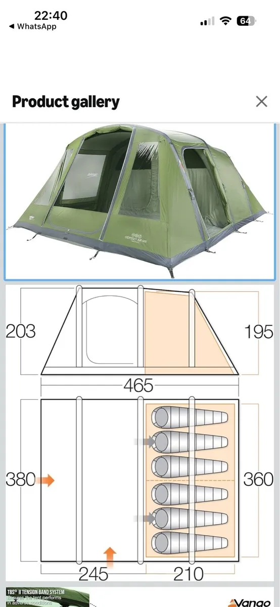 Vango 6 man air tent - Image 2