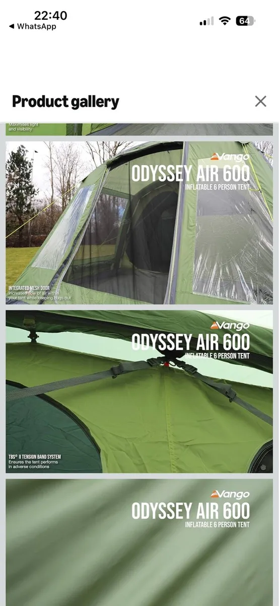 Vango 6 man air tent - Image 3