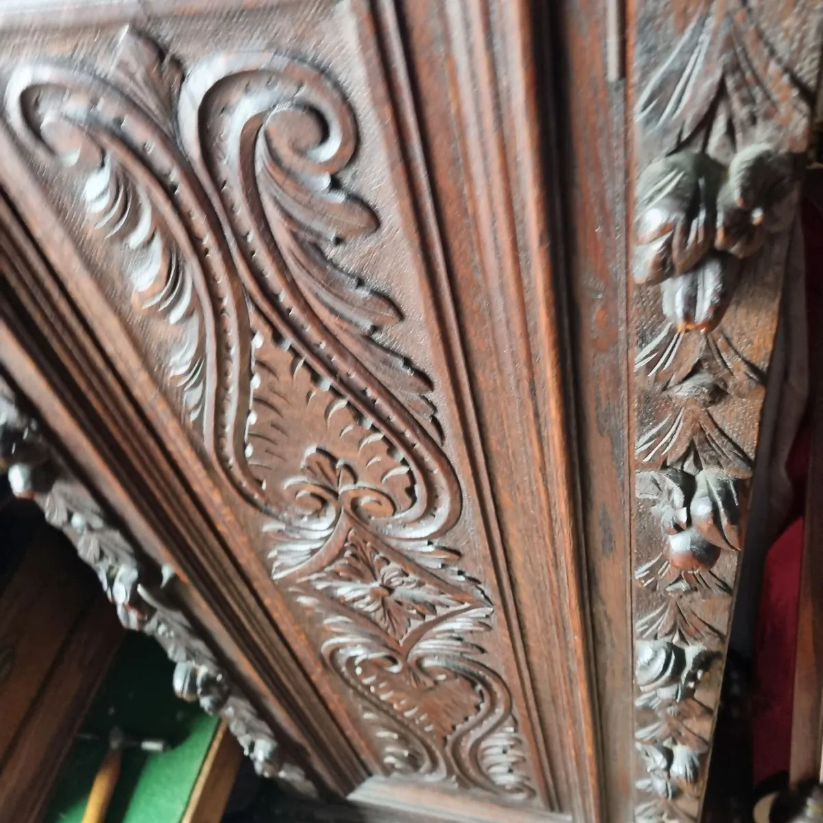 grandfather clock  gothic carved oak - Image 4