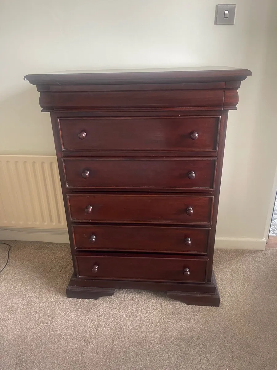 Furniture mahogany dresser 5 drawers - Image 1