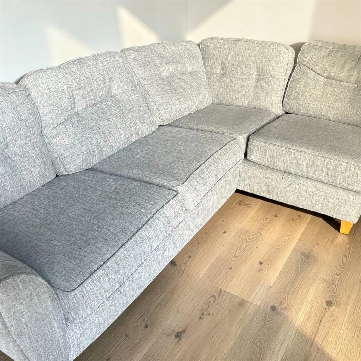 Grey corner sofa couch l shaped - Image 1