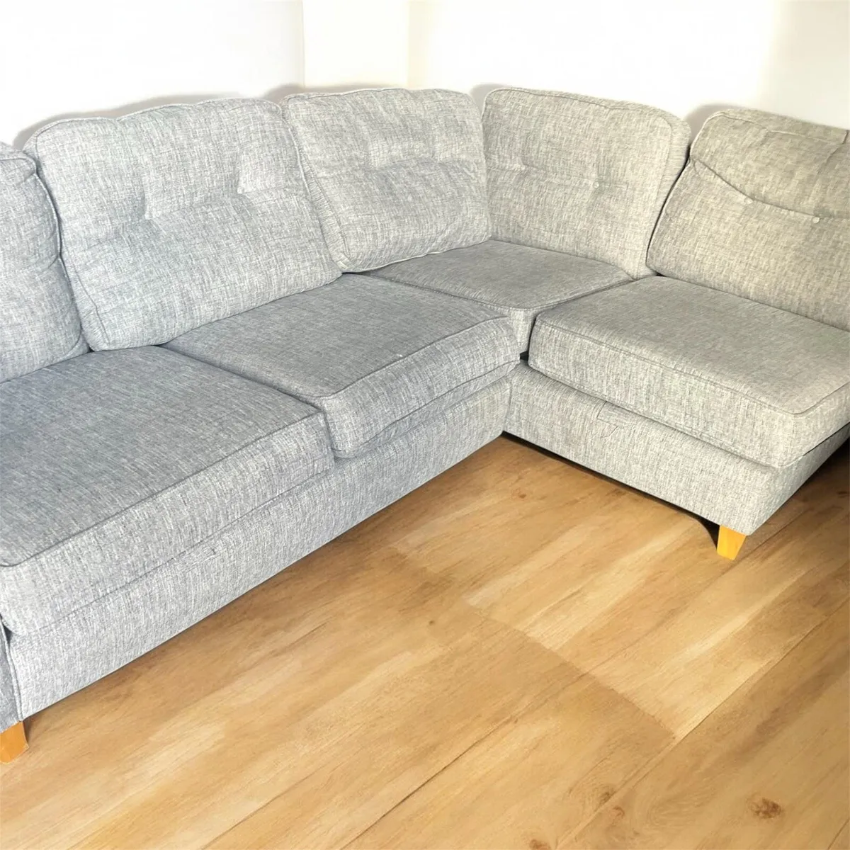 Grey corner sofa couch l shaped - Image 2