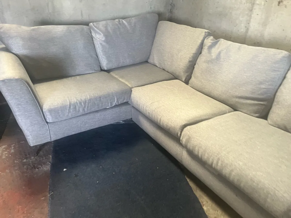 Grey corner sofa L shaped couch furniture - Image 3