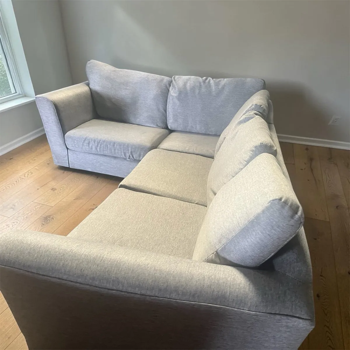 Grey corner sofa L shaped couch furniture - Image 1