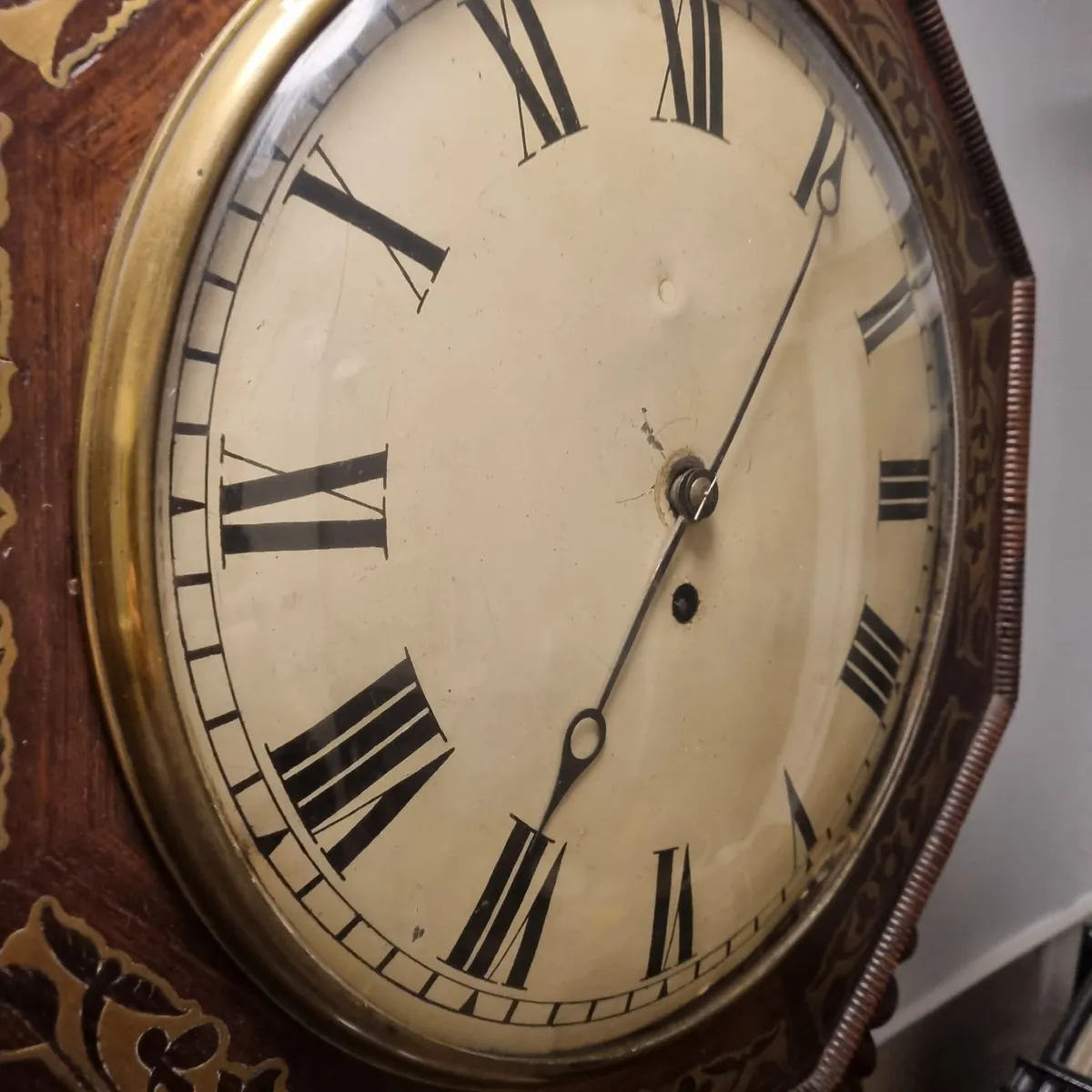regency fusee rosewood wall clock - Image 4