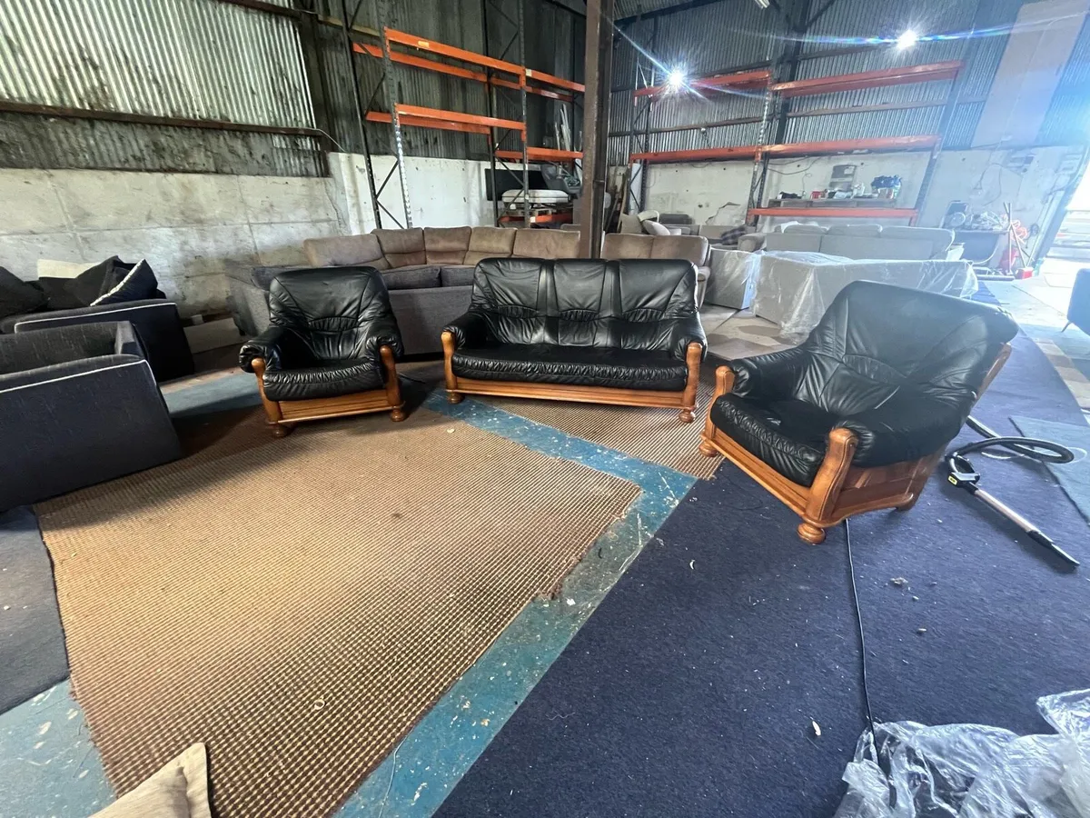 Sofa 3+1+1 leather suite couches - Image 1