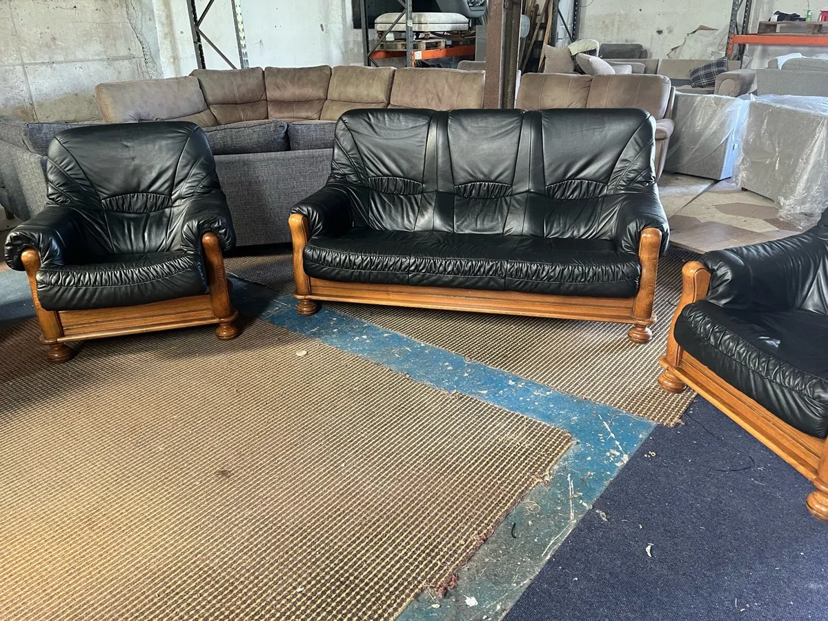 Sofa 3+1+1 leather suite couches - Image 2