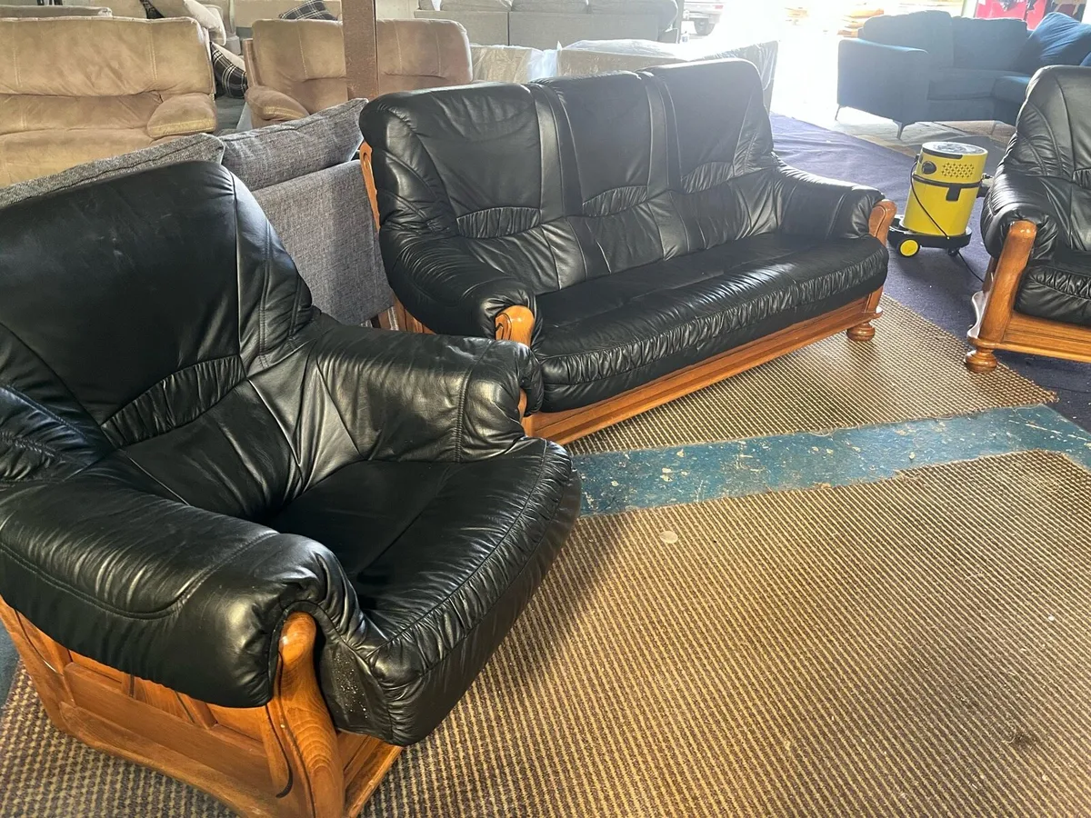 Sofa 3+1+1 leather suite couches - Image 4