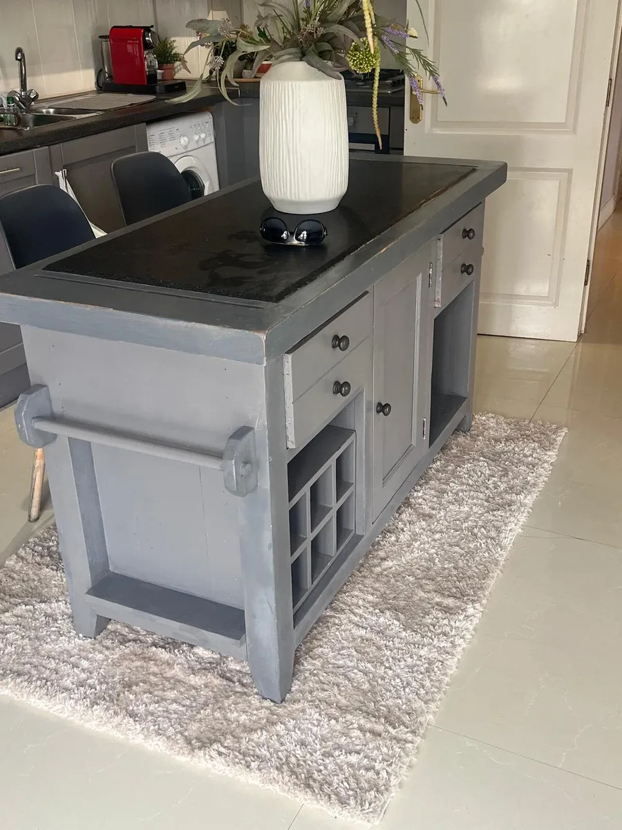 Wooden Grey Kitchen island - Image 2