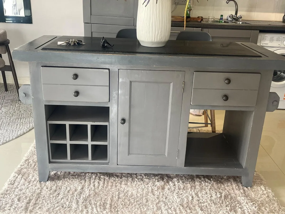 Wooden Grey Kitchen island - Image 3