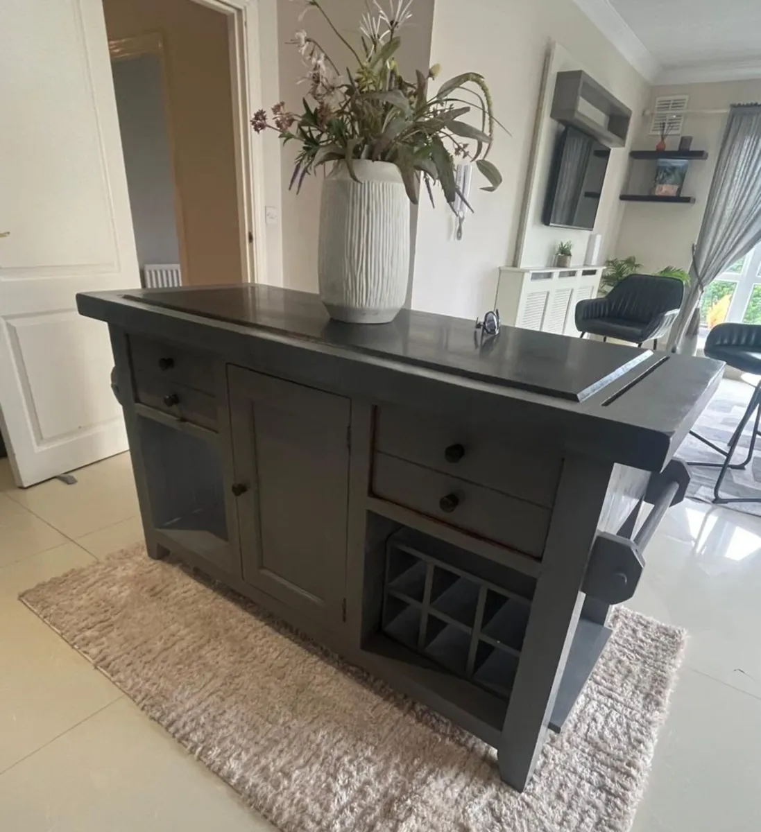 Wooden Grey Kitchen island - Image 1