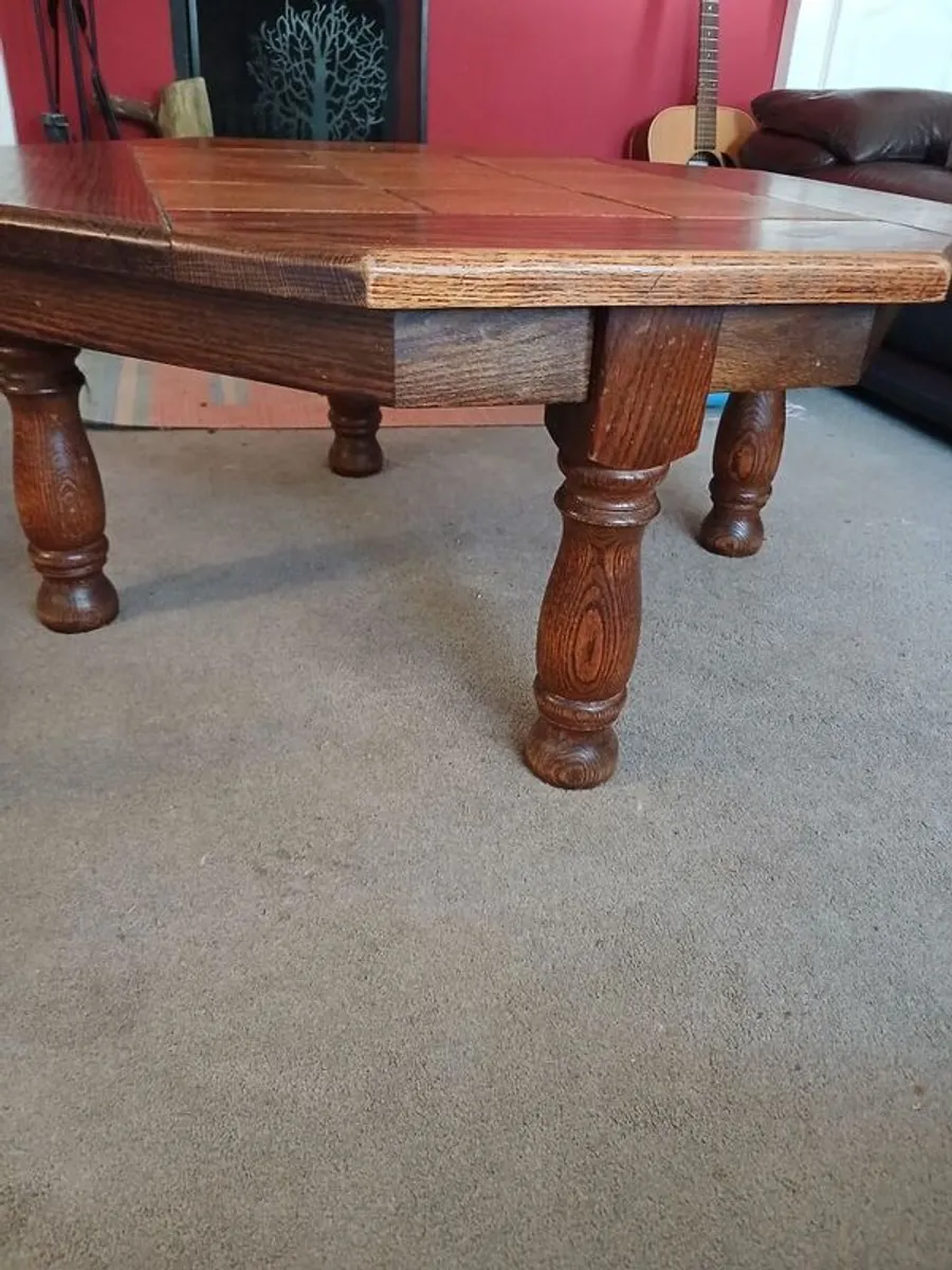 Solid oak tile top table - Image 3