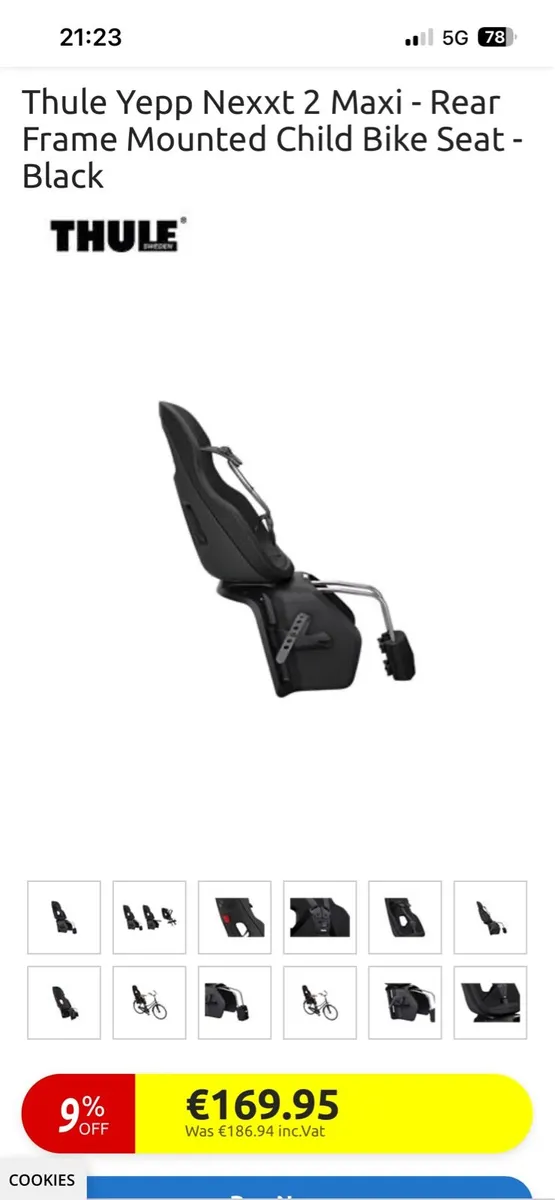 Thule Child Bike Seats (RRP €169) - Image 3