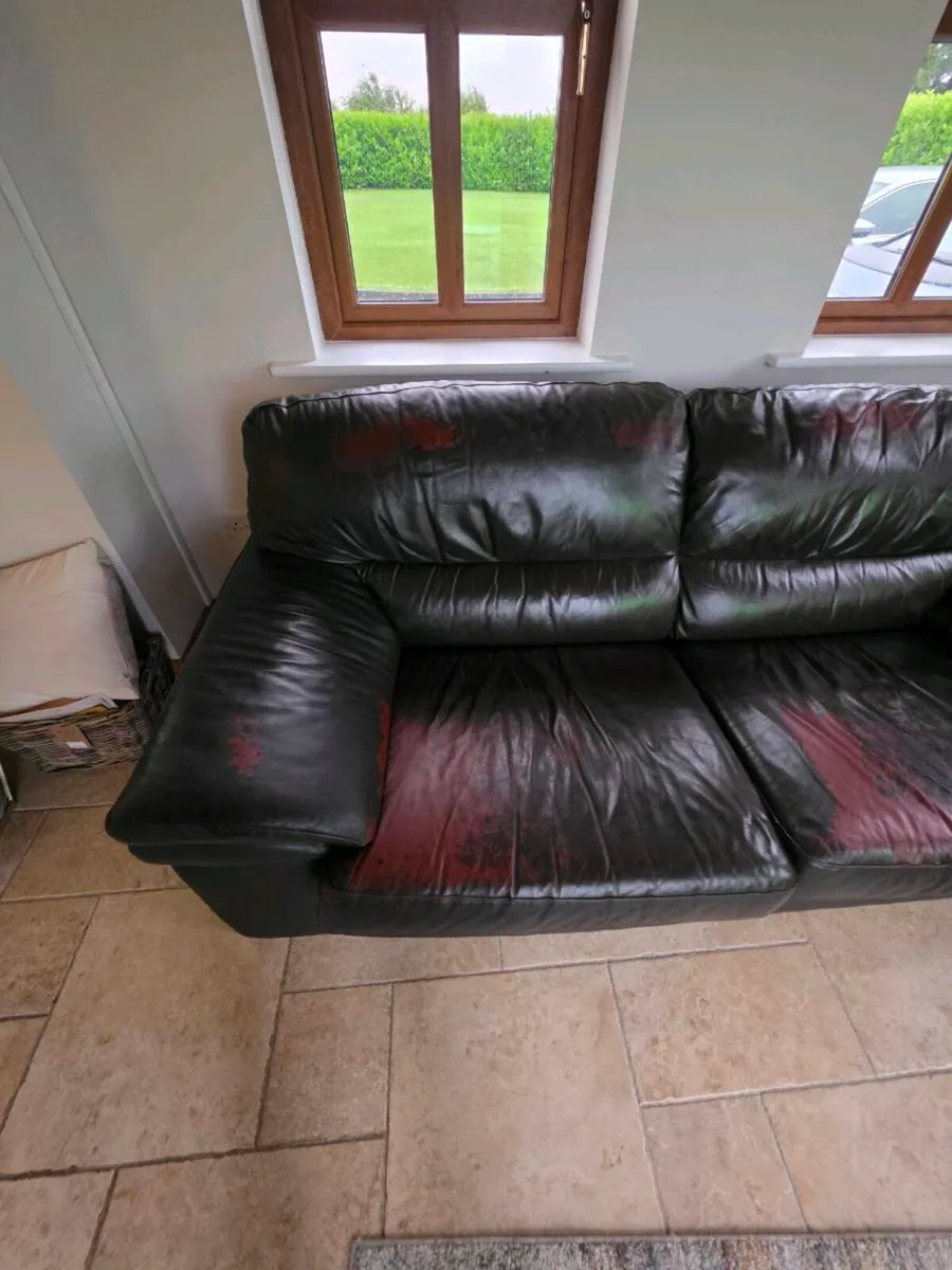 Leather couch, 3 seater - Image 3