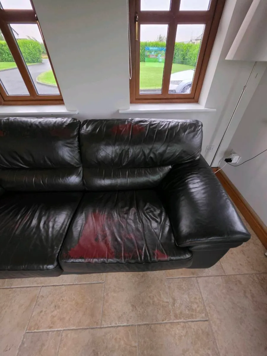 Leather couch, 3 seater - Image 4