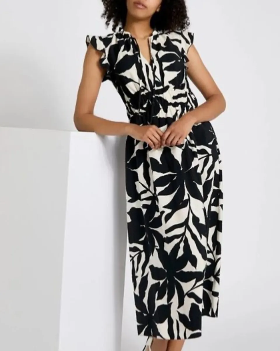 NEW Mono Print Dress: Size 8 - Image 1