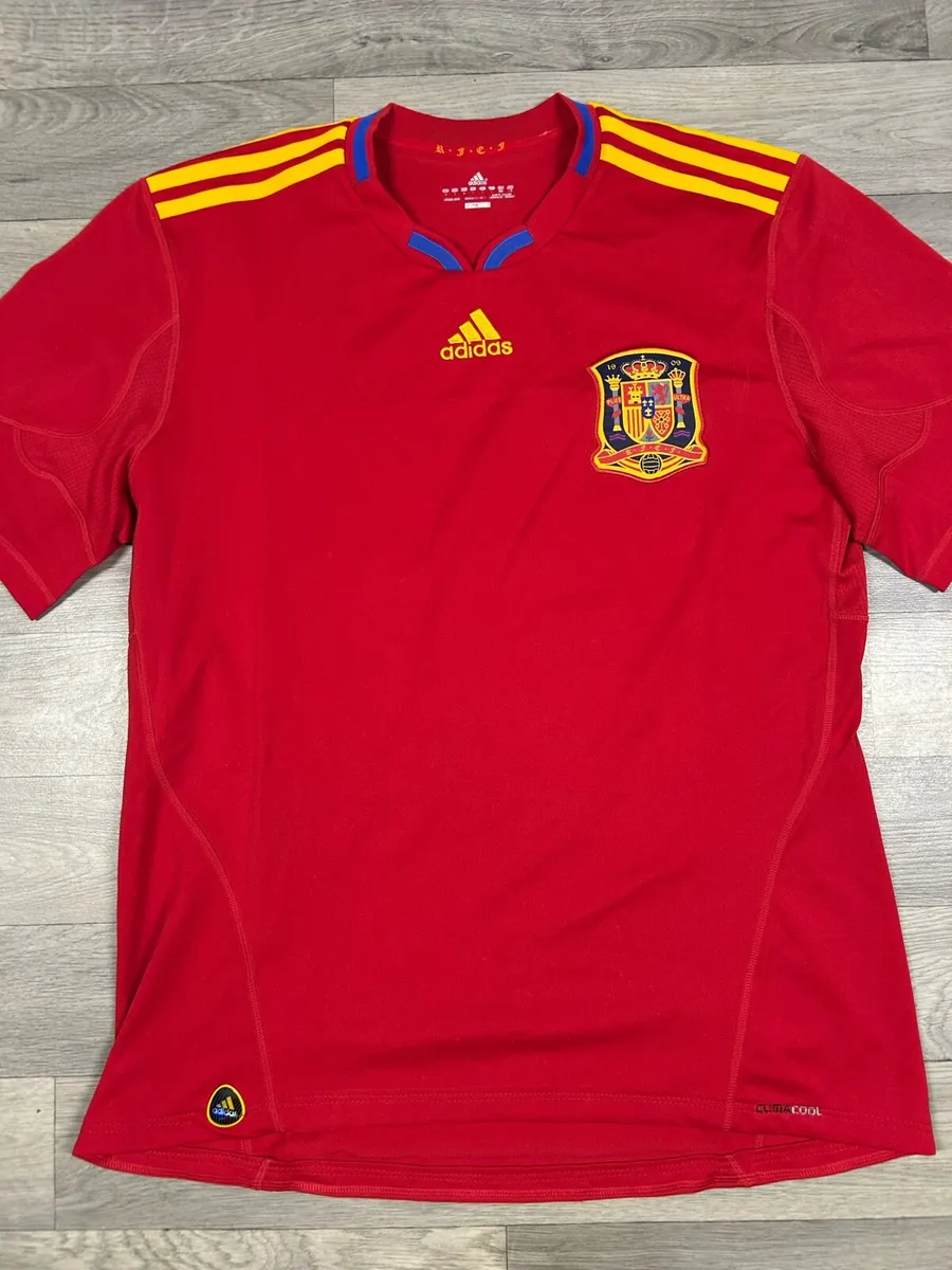 Vintage 2009/10 Adidas Spain Home Jersey Mens L - Image 2