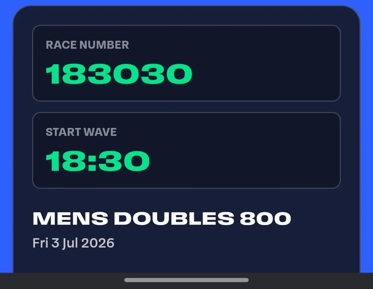 Tryka Tickets - Mens Doubles 800 3 July