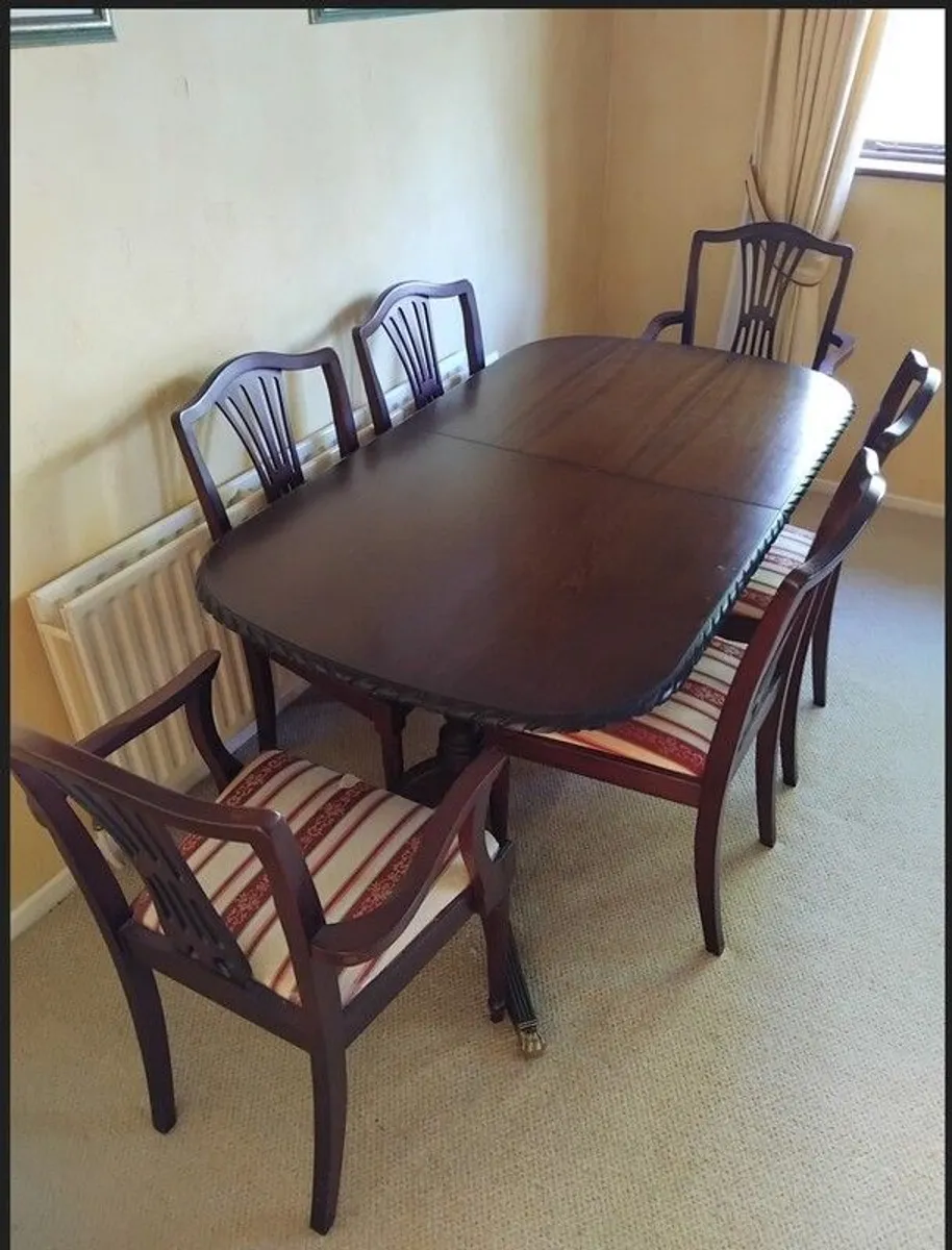 Mahogany dining table and chairs