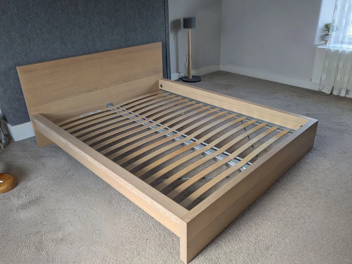 IKEA MALM King Bed Frame oak veneer - Image 2