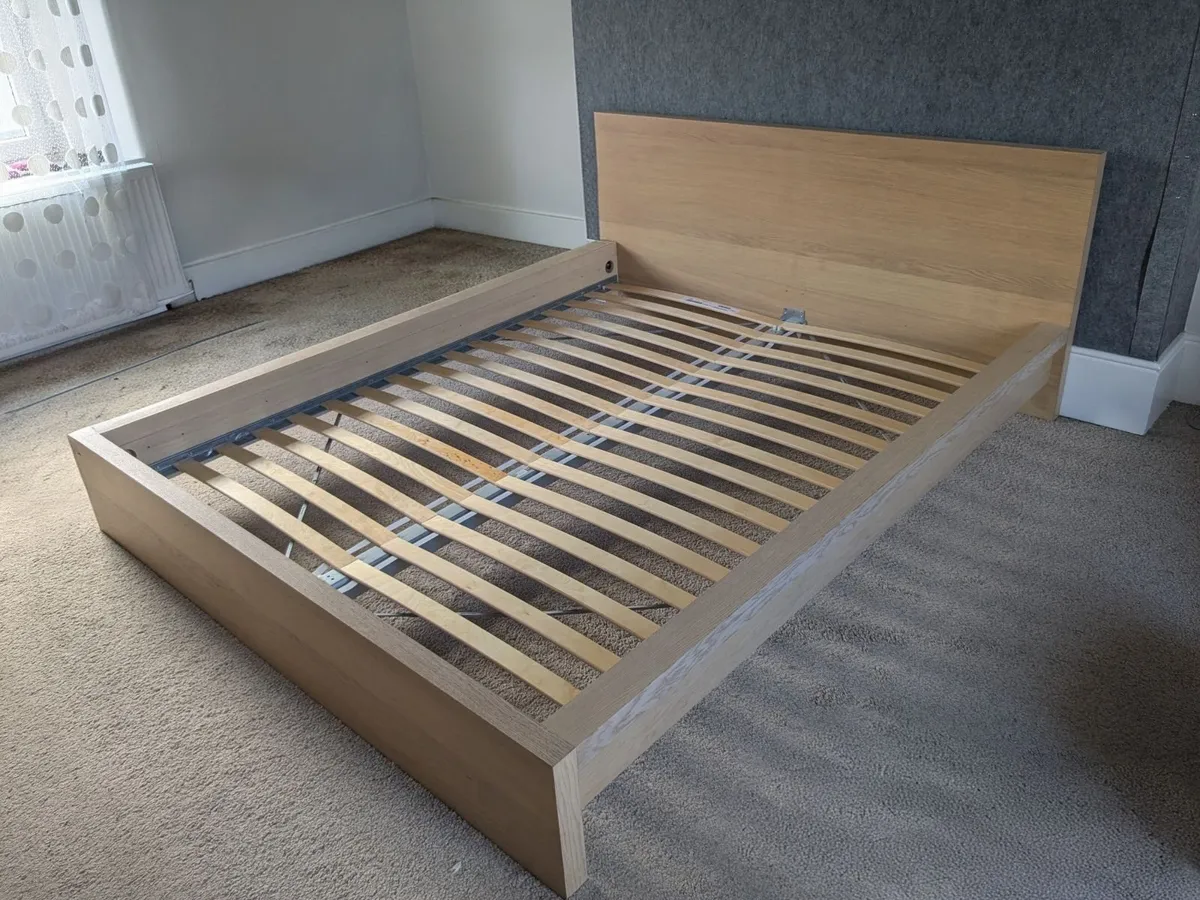 IKEA MALM King Bed Frame oak veneer - Image 3