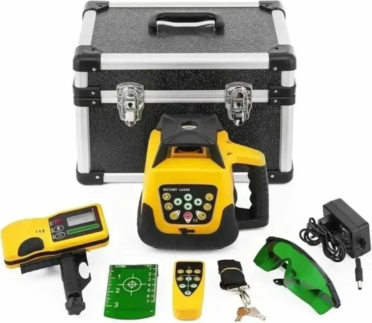 Rotary Laser Level Kit Green w/Tripod & Staff - Image 2