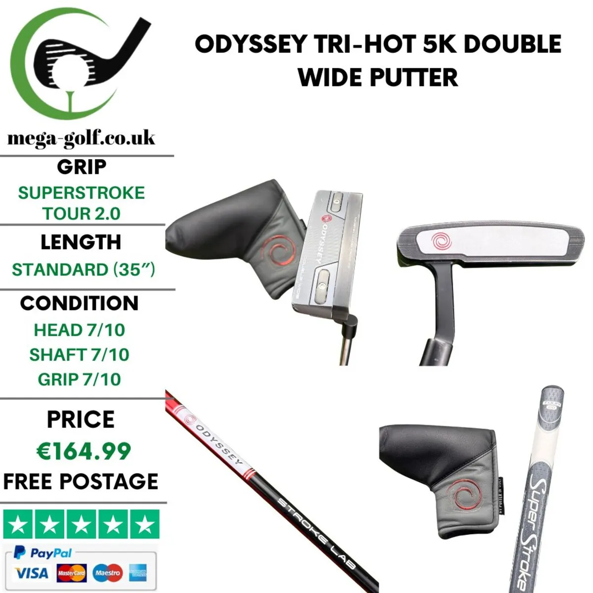 Odyssey Tri-Hot 5K Double Wide Putter / 35" - Image 1