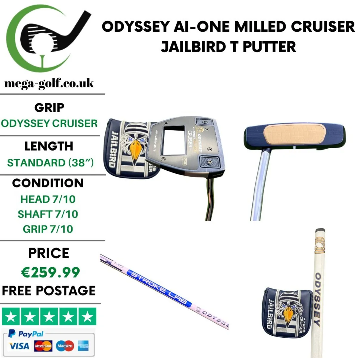 Odyssey Ai-One Milled Cruiser Jailbird T Putter - Image 1