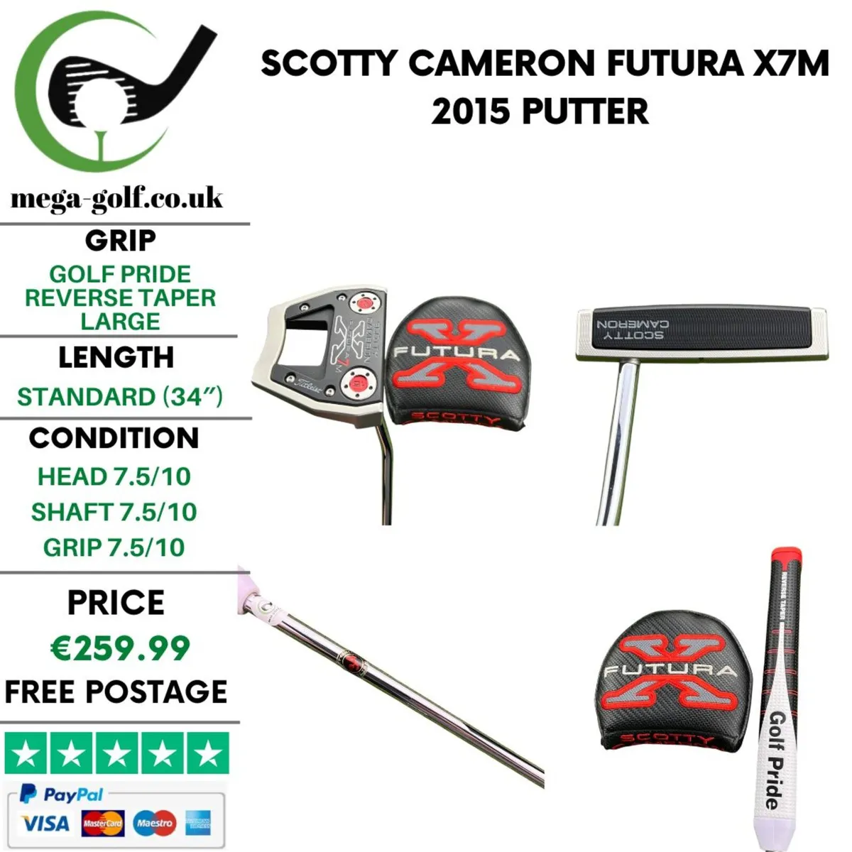Scotty Cameron Futura X7M 2015 Putter / 34" - Image 1